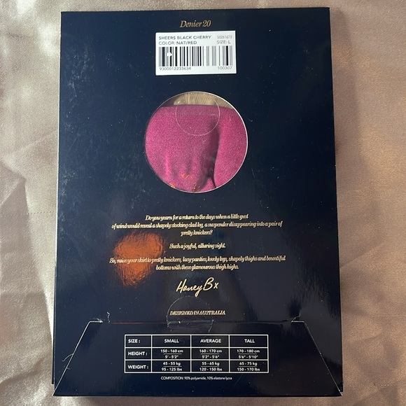 Honey Birdette Black Cherry Thigh High Stockings - Picture 2 of 2